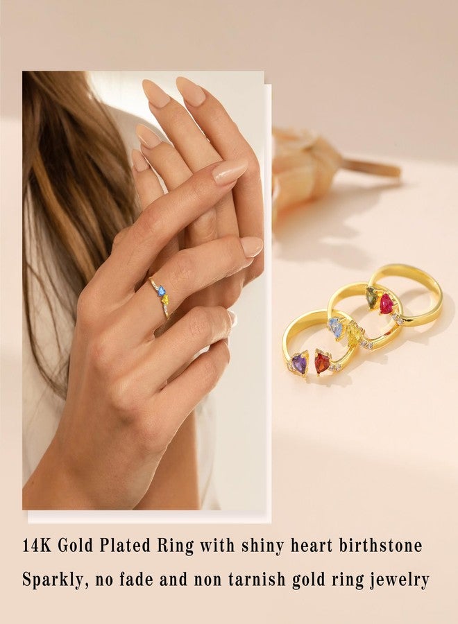 Sistble Christmas Gifts, October Birthday Gift for Women Tourmaline Ring with Diamond Stone Daughter Christmas Gifts for Mom Daughter 14K Stacking Rings April Birthstone Jewelry - Image 4